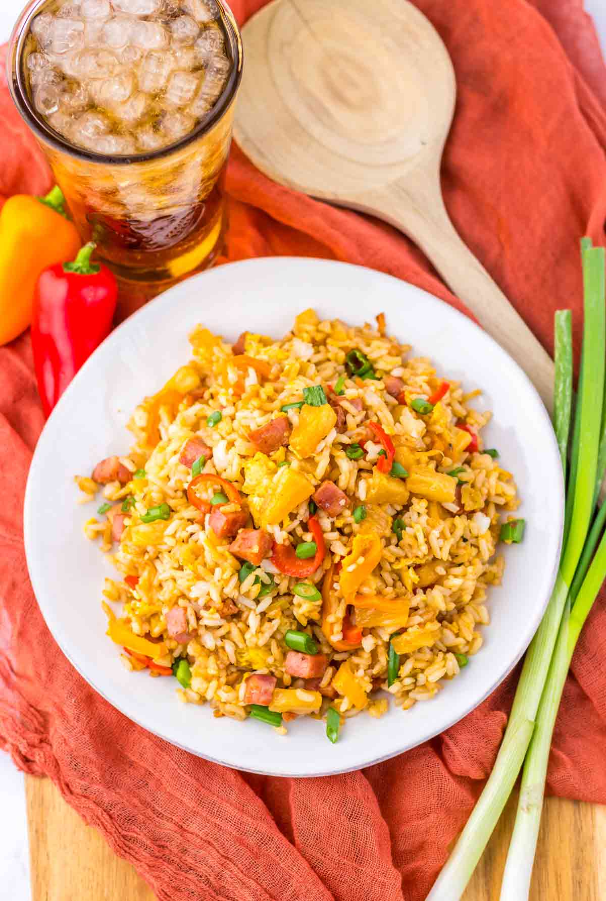 Hawaiian Fried Rice with Pineapple and Ham