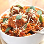 Healthy Italian Turkey Meatball Skillet with Brown Rice & Quinoa