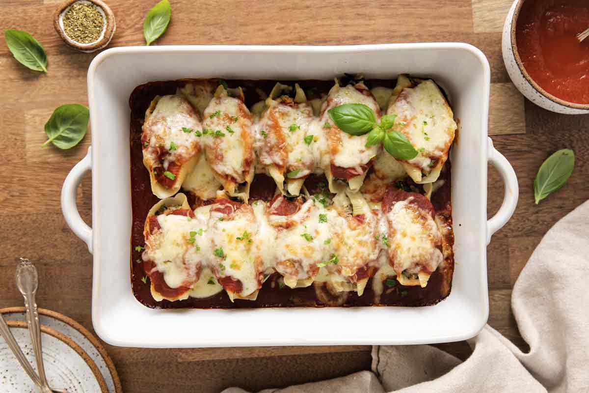 Healthy Spinach Stuffed Shells