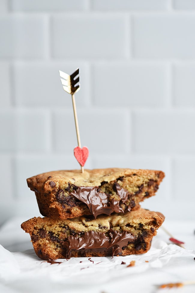 Heart-shaped Chocolate Chip Lava Cookies