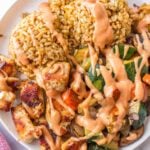 Hibachi Chicken Fried Rice with Yum Yum Sauce