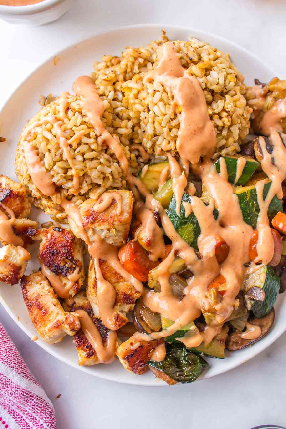 Hibachi Chicken Fried Rice with Yum Yum Sauce