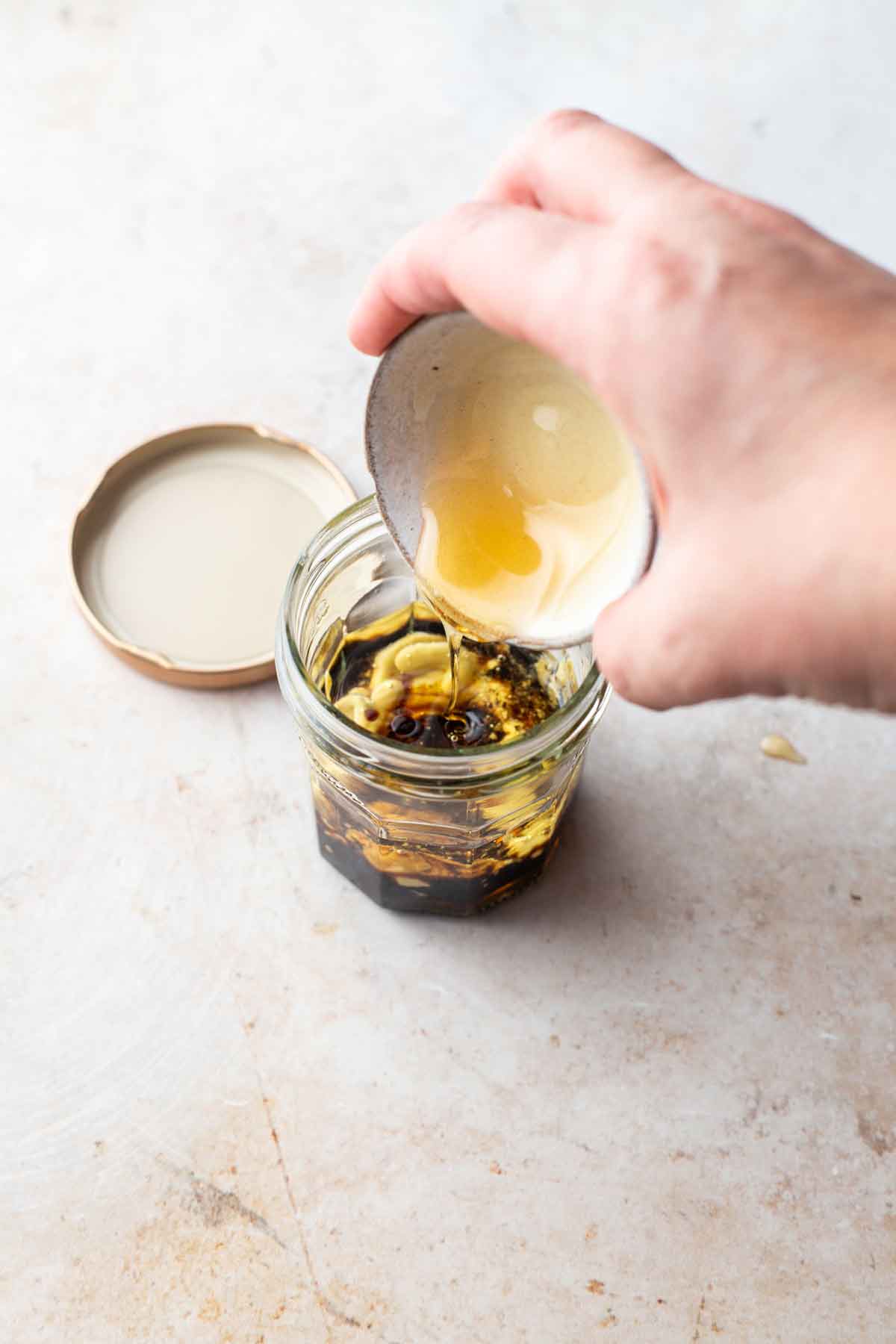 Making Homemade Balsamic Dressing in a Mason Jar