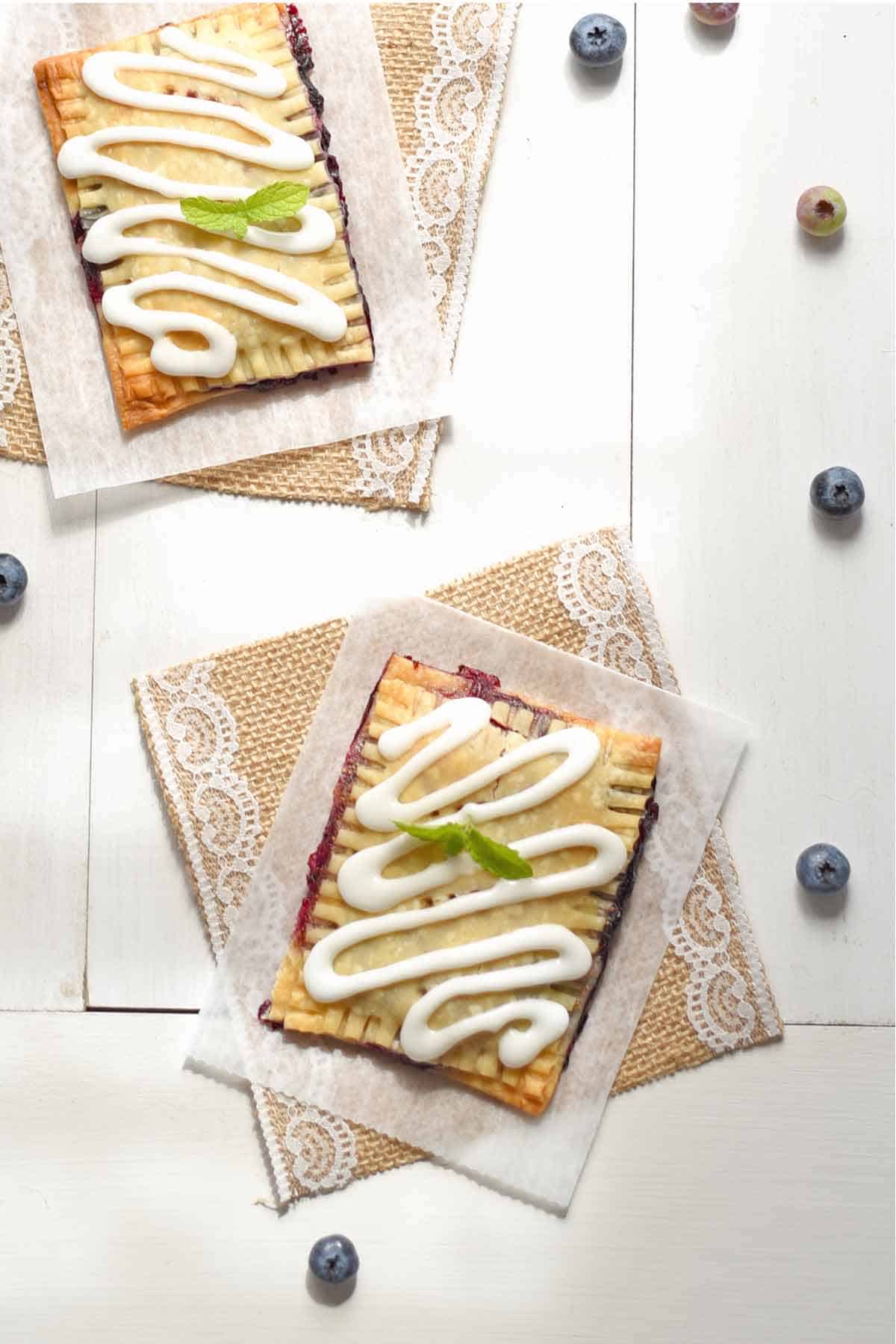 Homemade Blueberry Pop Tarts with Fresh Blueberries