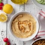 Homemade Hummus - with chickpeas, lemon, tahini sauce, olive oil
