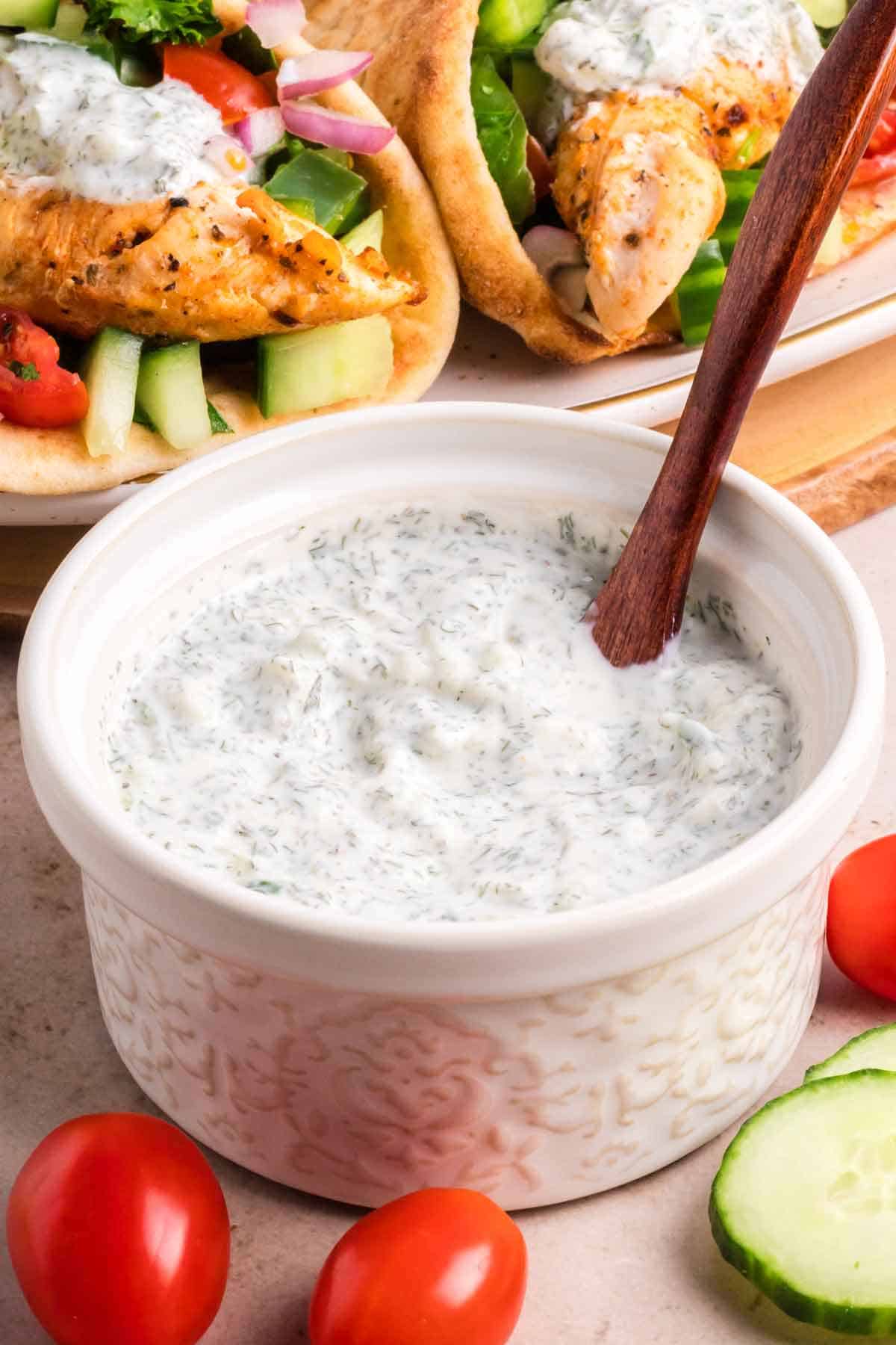 Homemade Tzatziki Sauce with Dill and Greek Yogurt
