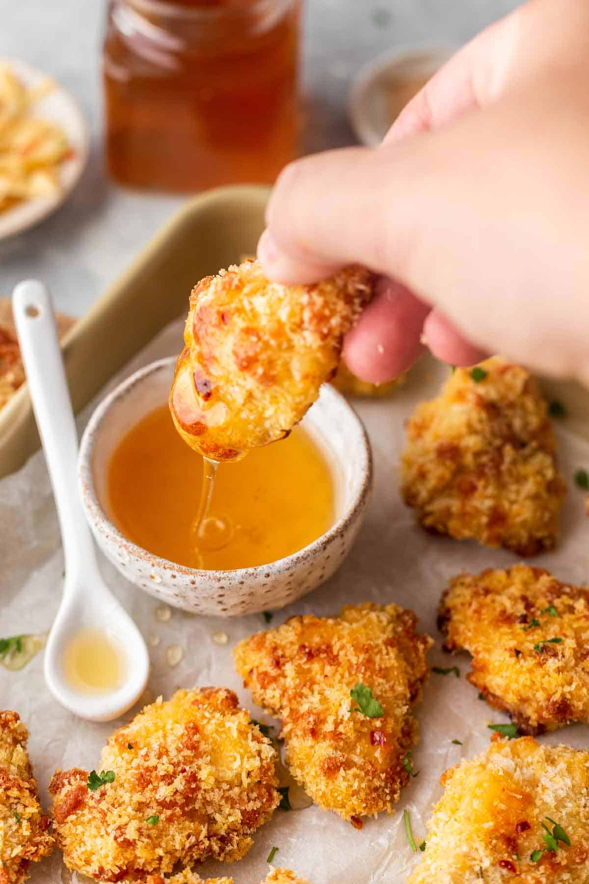 Hot Honey Oven Baked Chicken Nuggets