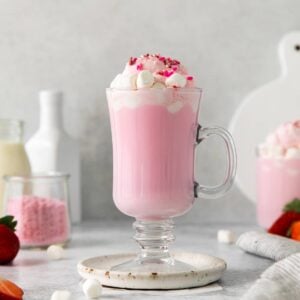 Hot Strawberry Milk made with Nesquick