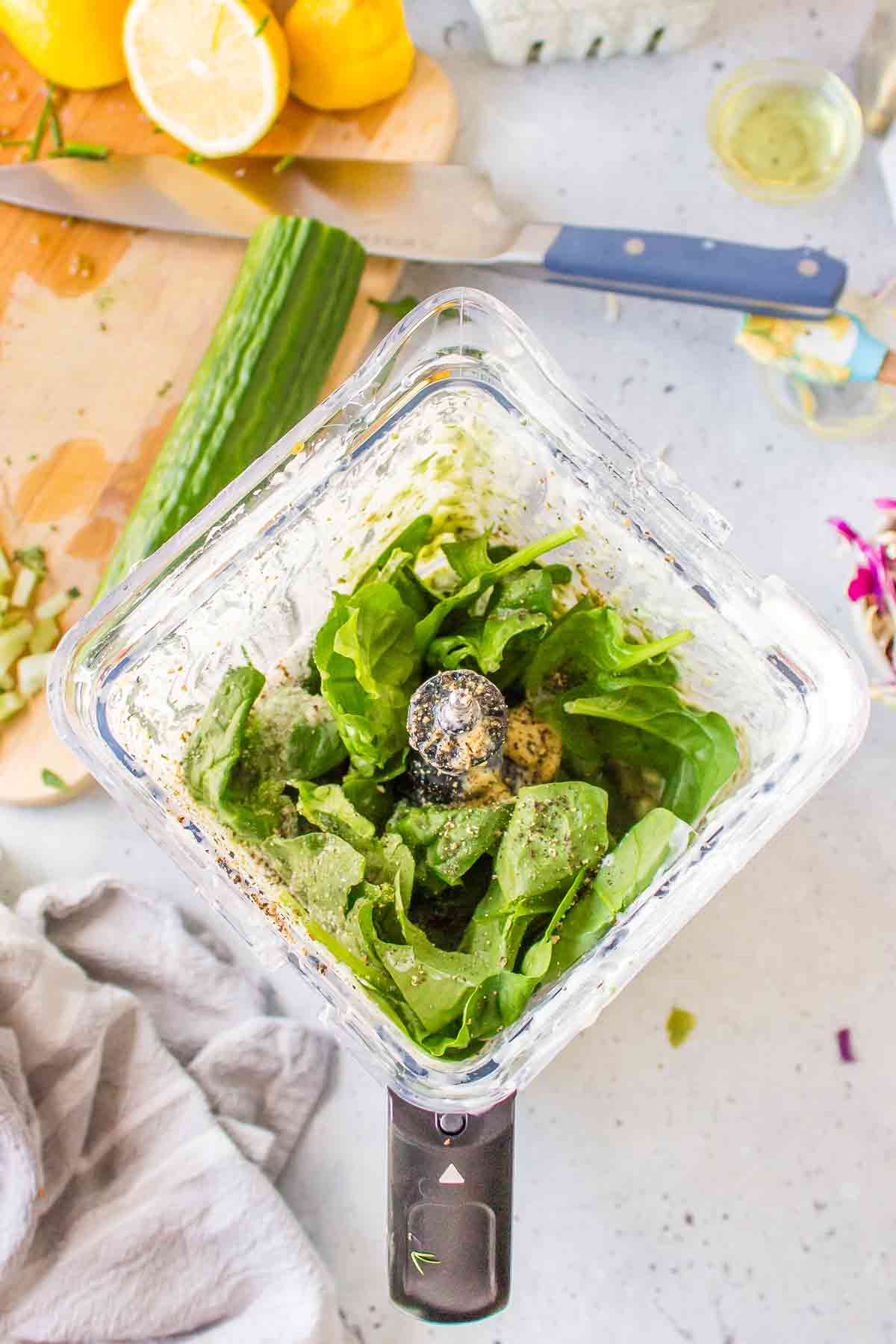 Green Goddess Dressing made with Spinach