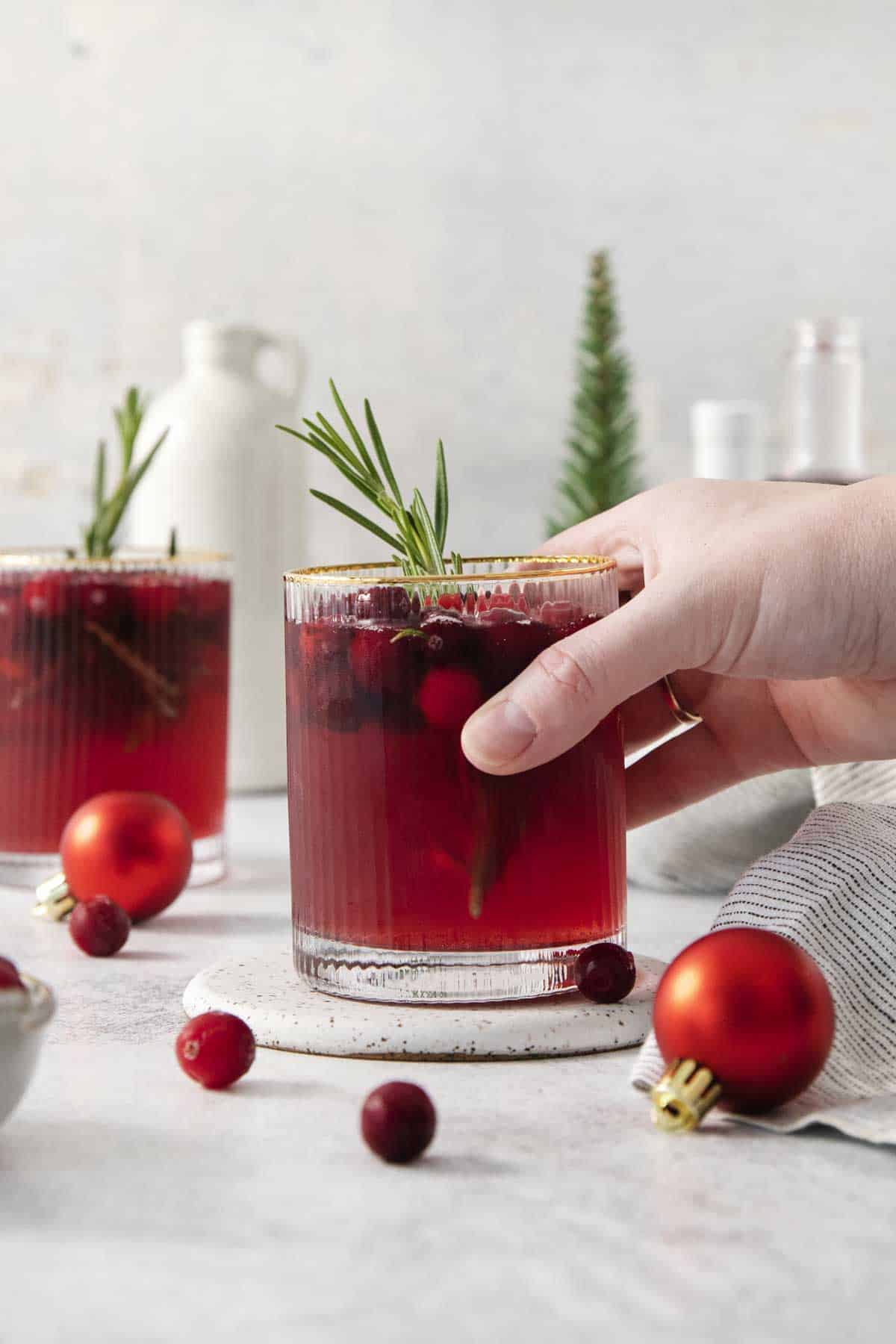 Santa Spritz Cranberry-Rosemary Cocktail