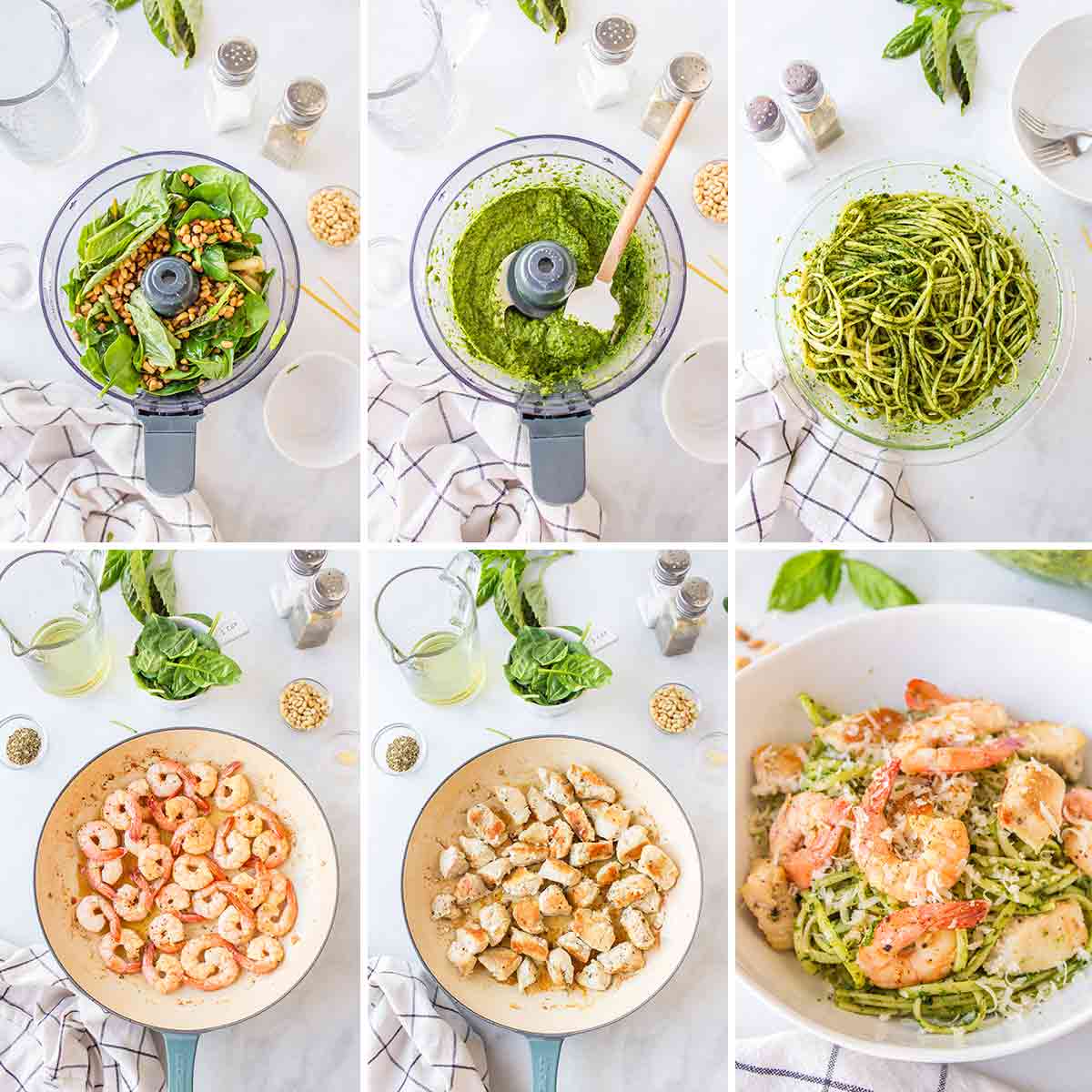 How to Make Shrimp and Chicken Pesto Pasta