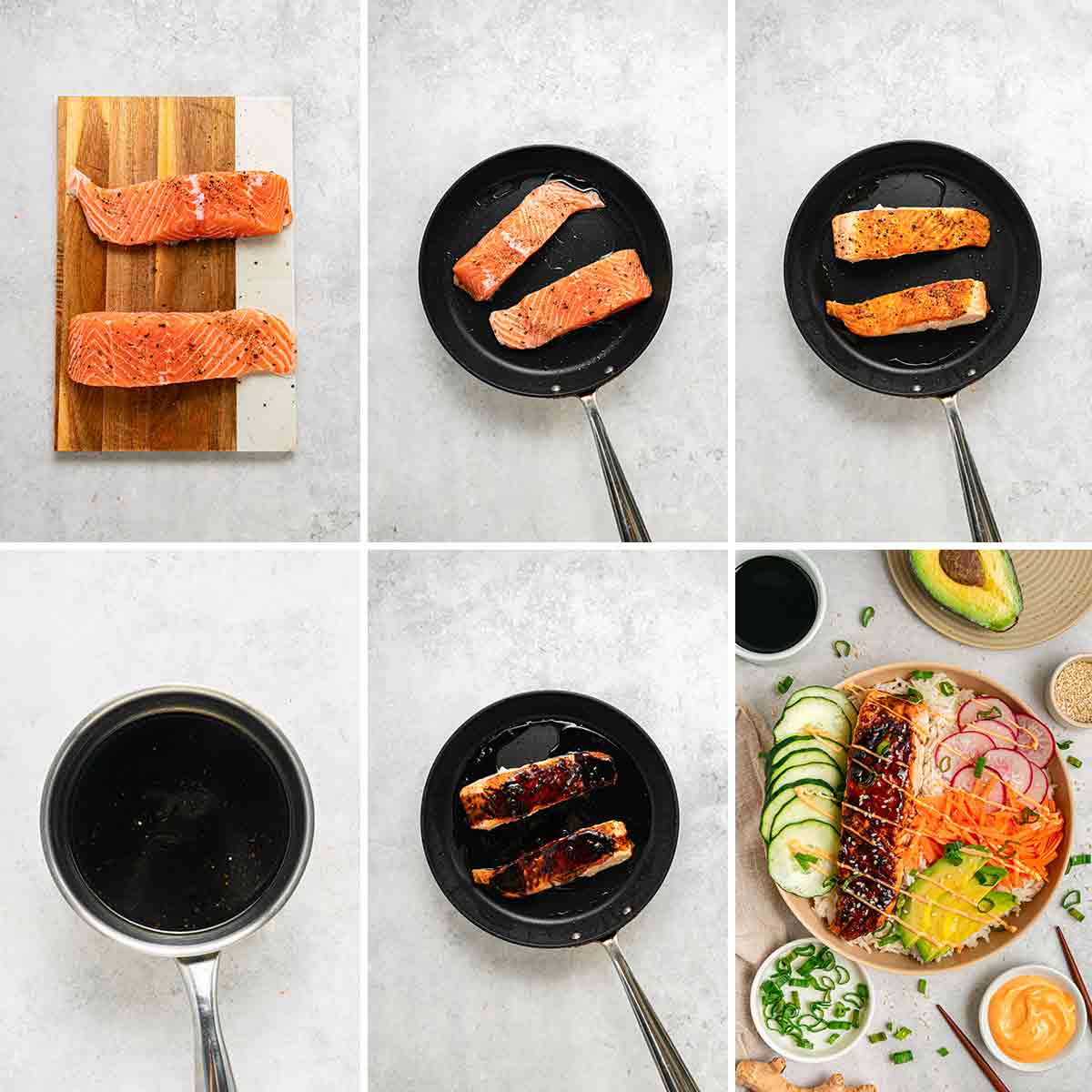 How to Make Teriyaki Salmon Bowls