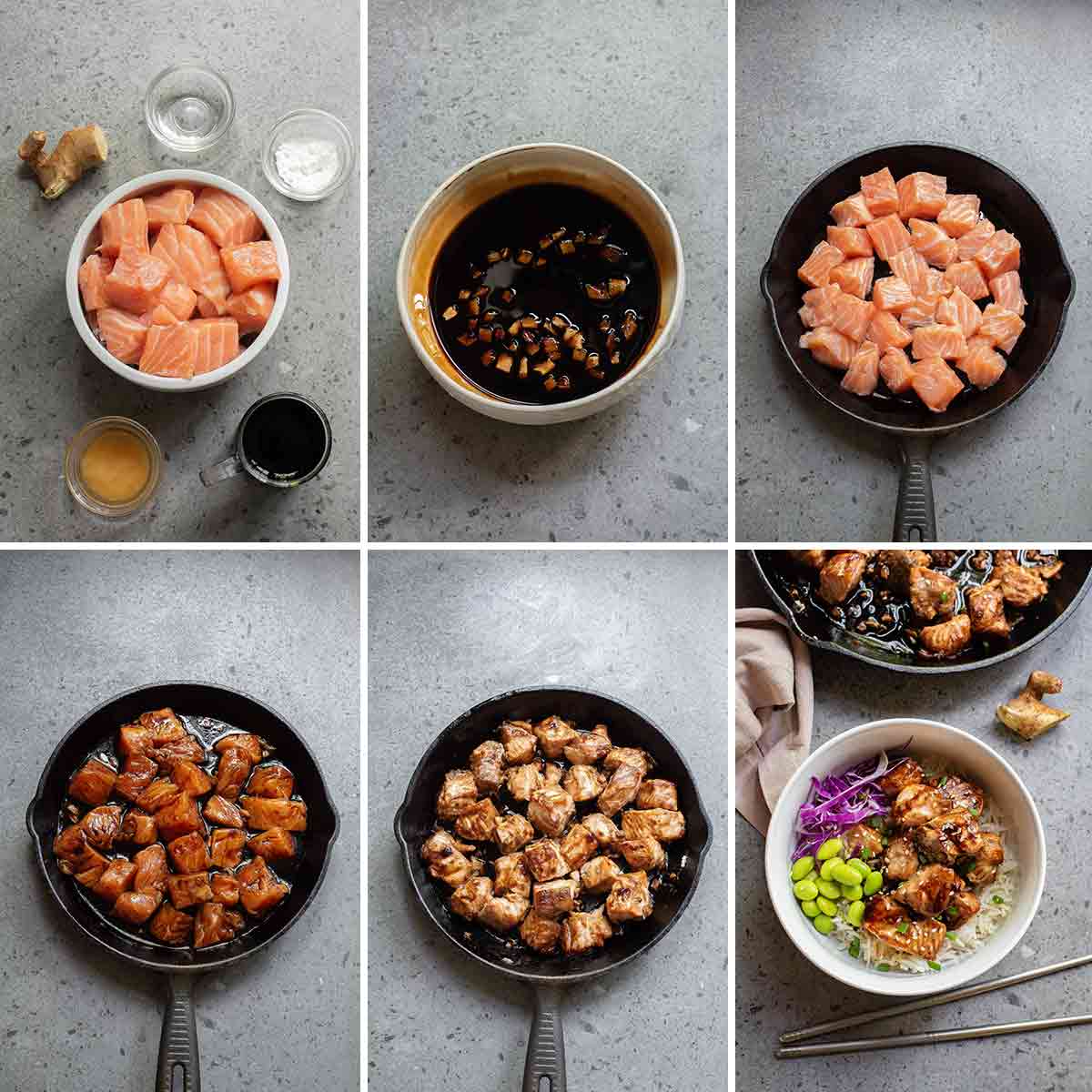 How to Make Teriyaki Salmon Bowls