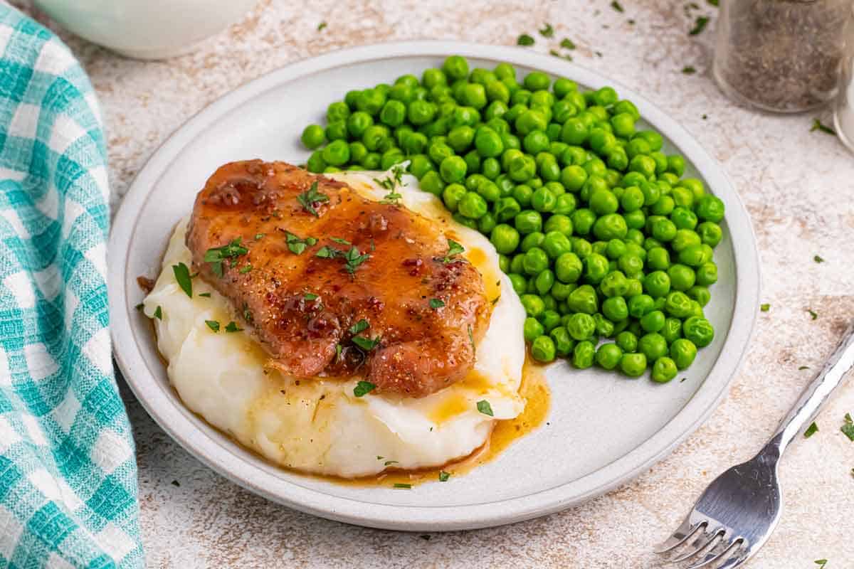 Baked Pork Chops with Italian seasoning and brown sugar