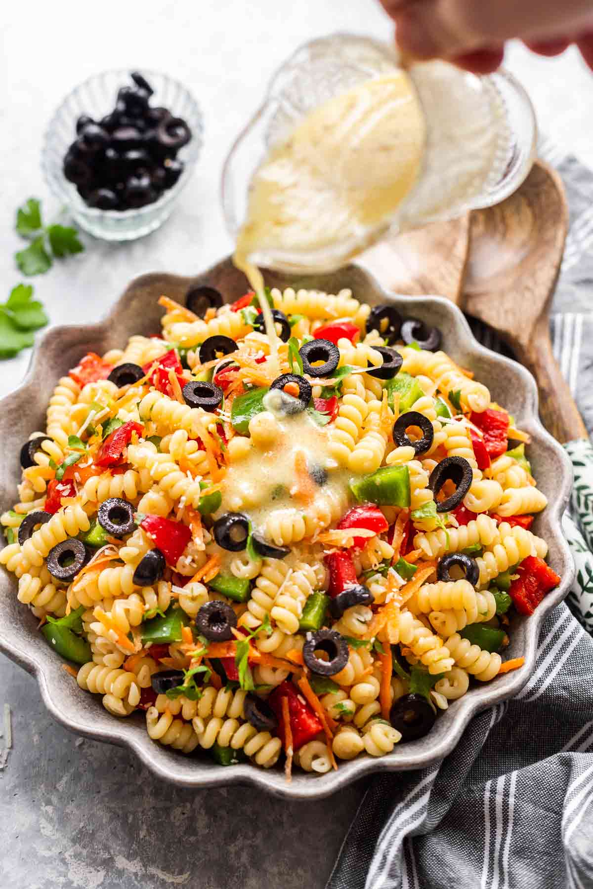 Italian Pasta Salad with Creamy Olive Garden Dressing