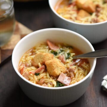 Italian Sub Soup with Orzo Pasta