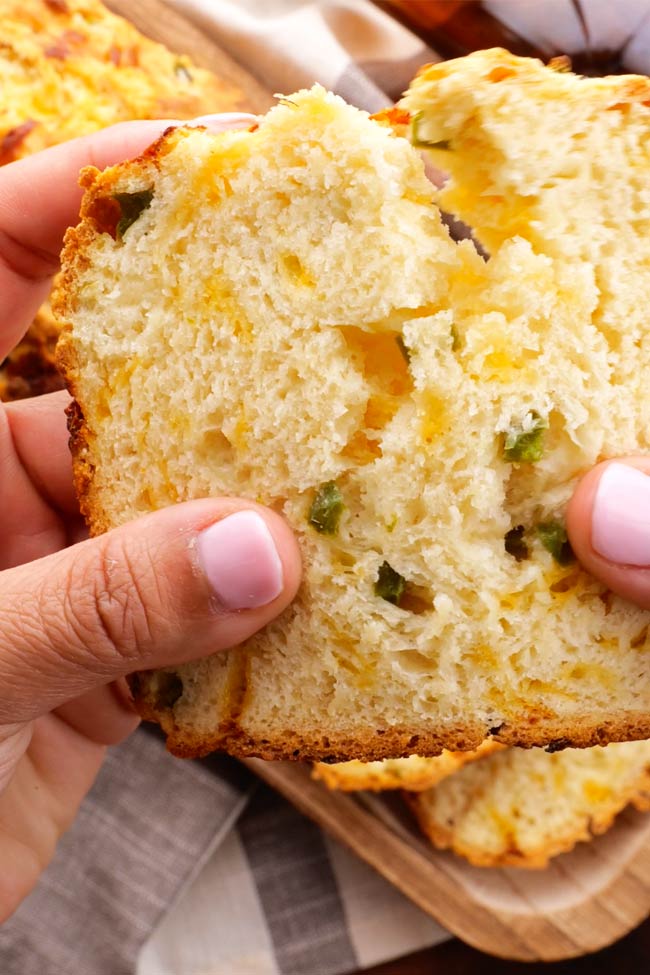 Slice pf Cheddar Jalapeno Bread