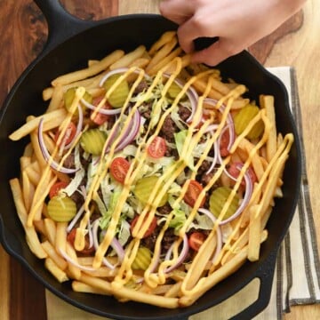 Loaded Cheeseburger Fries - Quick and Easy Appetizer