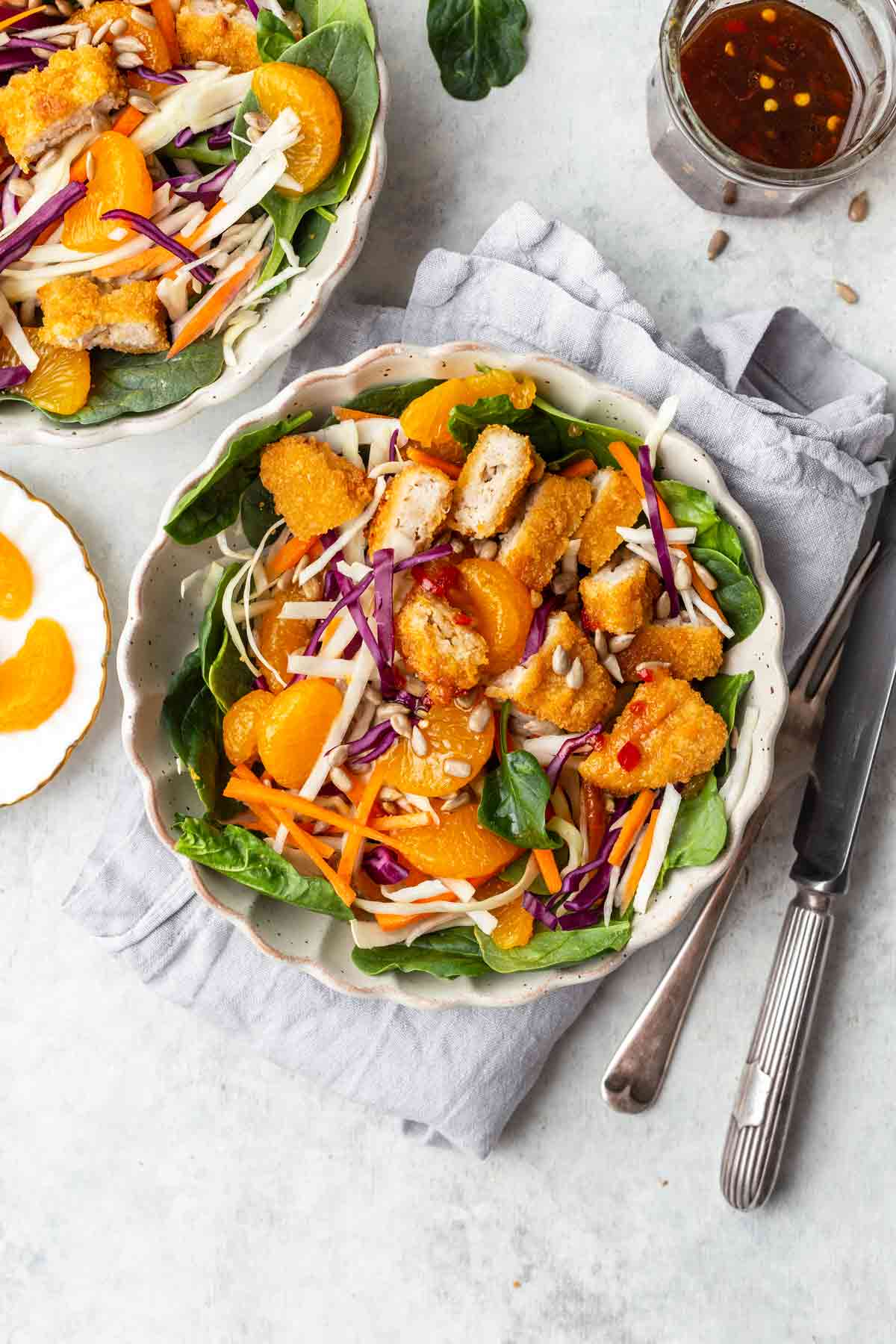 Mandarin Orange Chicken Spinach Salad