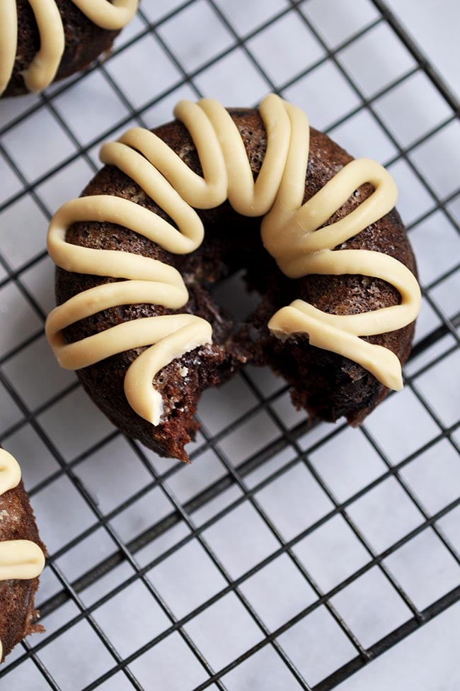 Chocolate Maple Zucchini Donuts from above