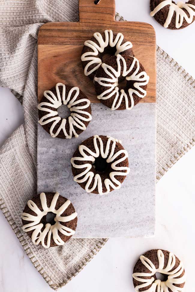 Tray of Chocolate Maple Zucchini Donuts