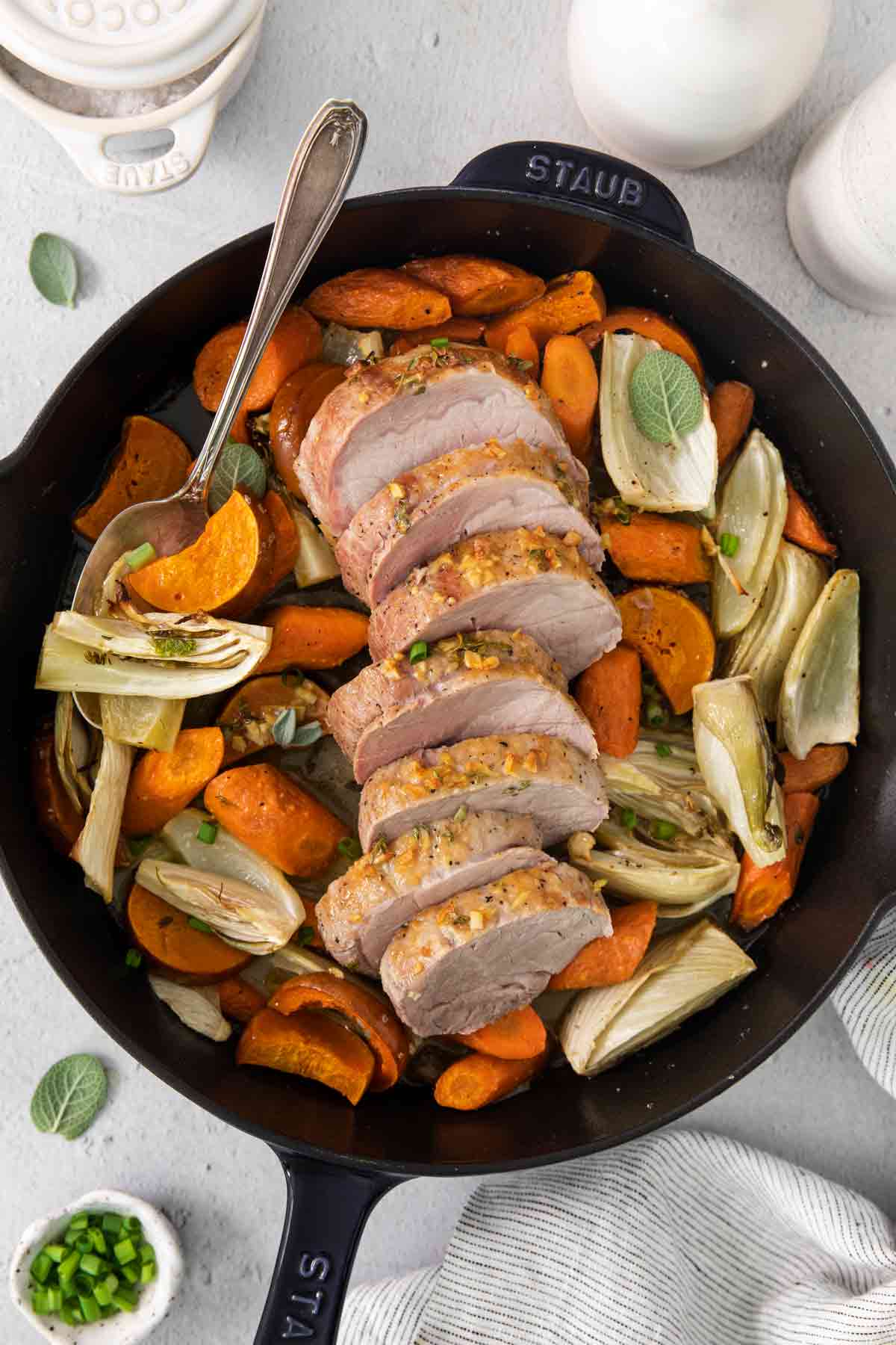 Maple Dijon Pork Roast (or Loin)with Squash, Carrots and Fennel