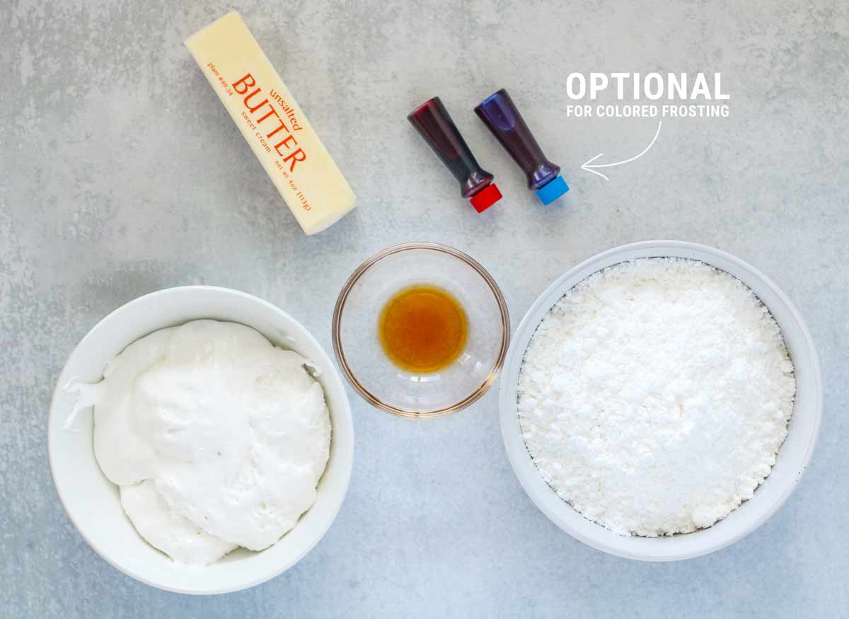 Marshmallow Buttercream Frosting Ingredients