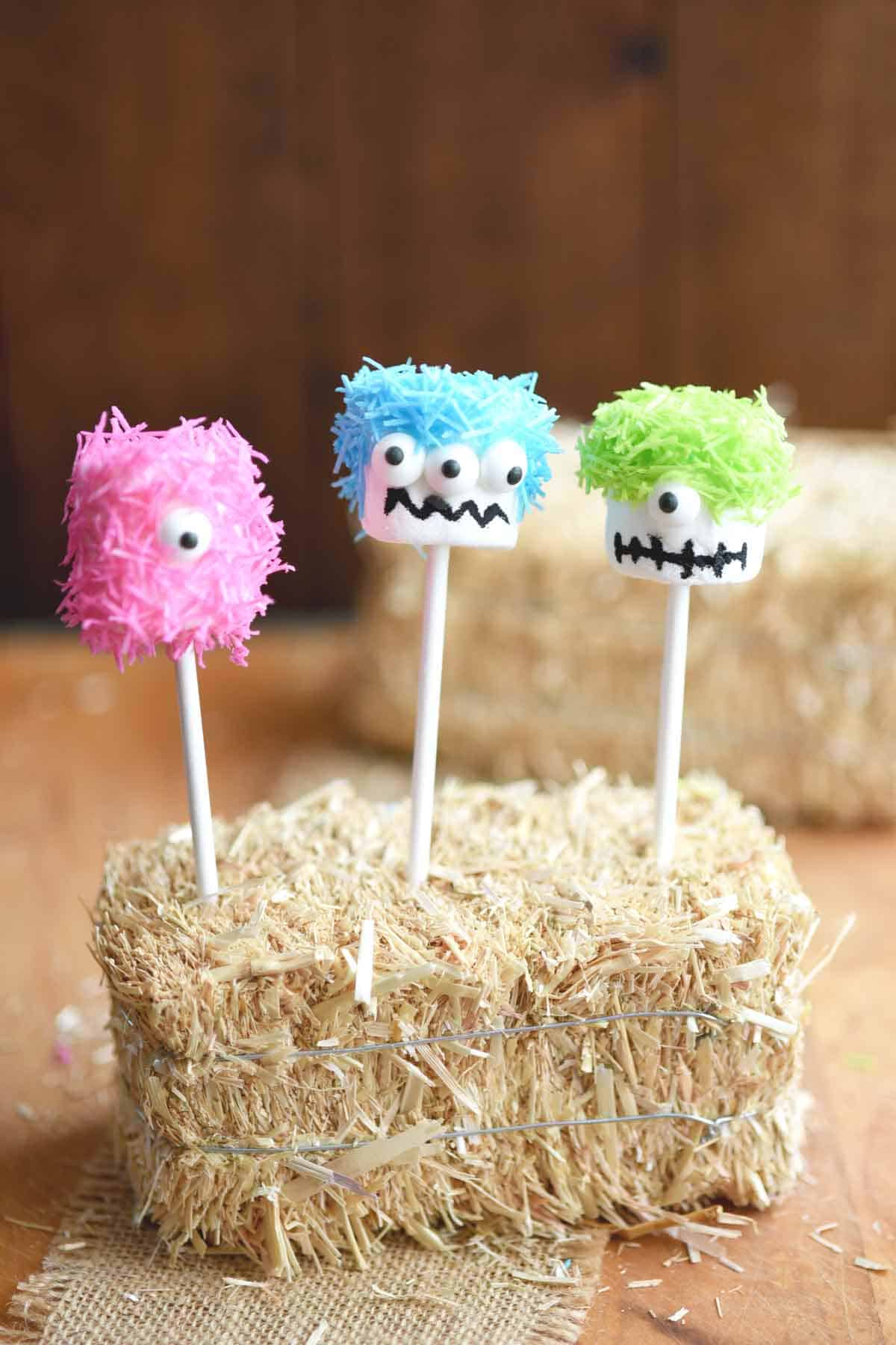No-Bake Marshmallow Monster Pops