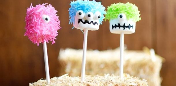 Marshmallow Monster Pops - an easy Halloween party treat