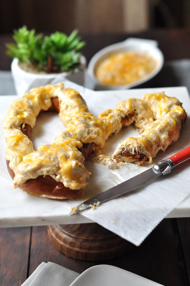 Maryland Hot Crab Dip Pretzel