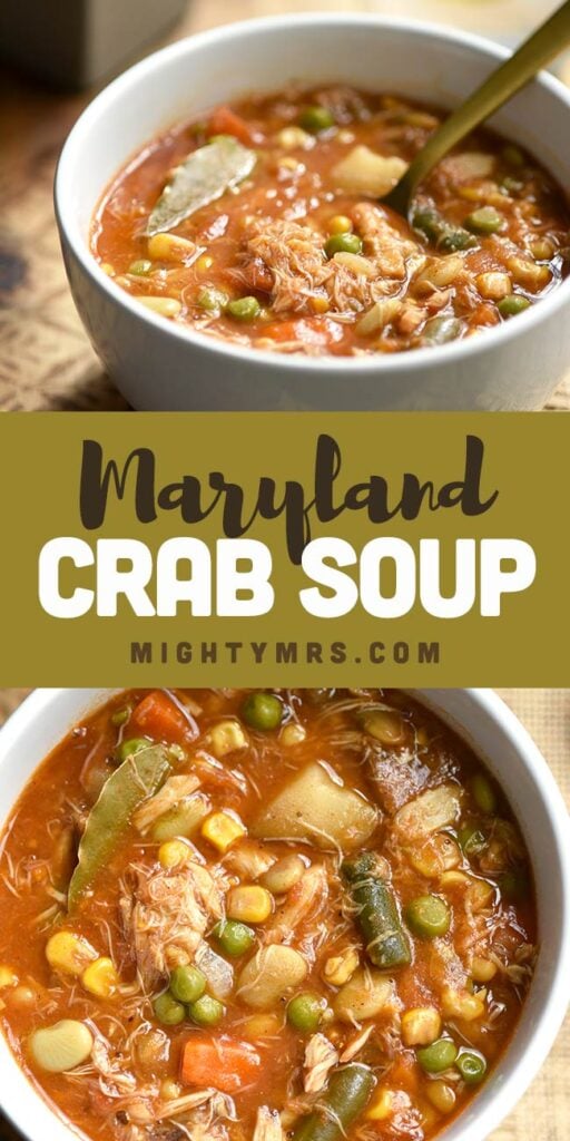 Maryland Crab Soup - Mighty Mrs | Super Easy Recipes