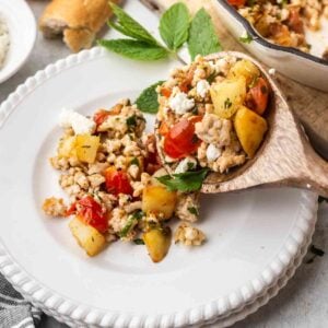 Mediterranean Ground Turkey Skillet