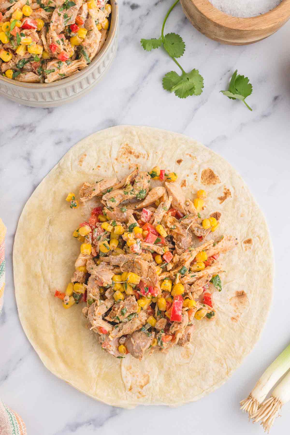 Mexican Chicken Salad Sandwich Wrap