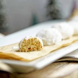 Mexican Wedding Cake Cookies with Pecans