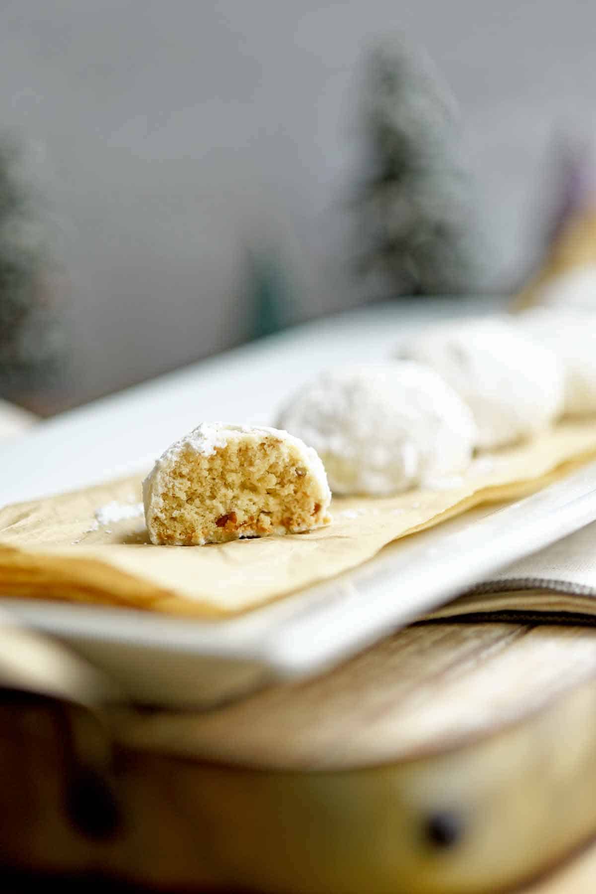 Mexican Wedding Cake Cookies with Pecans