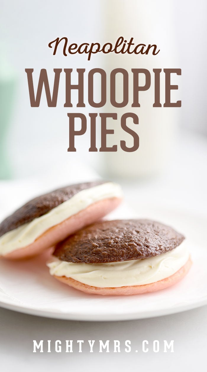 Neapolitan Whoopie Pies