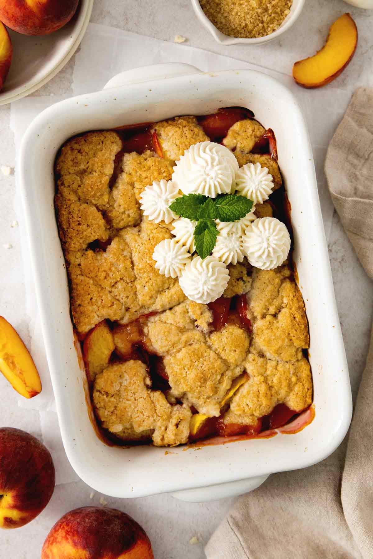 No Peel Fresh Peach Cobbler