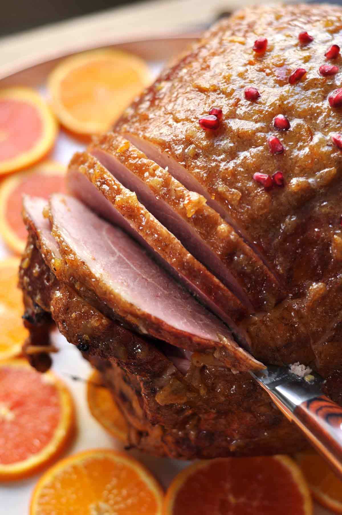 Sliced Orange Marmalade Glazed Ham