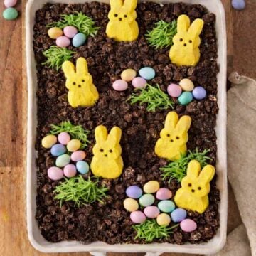 Oreo Dirt Dessert Decorated for Easter