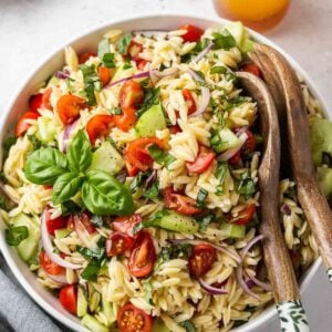 Mediterranean Cucumber Tomato Orzo Pasta Salad