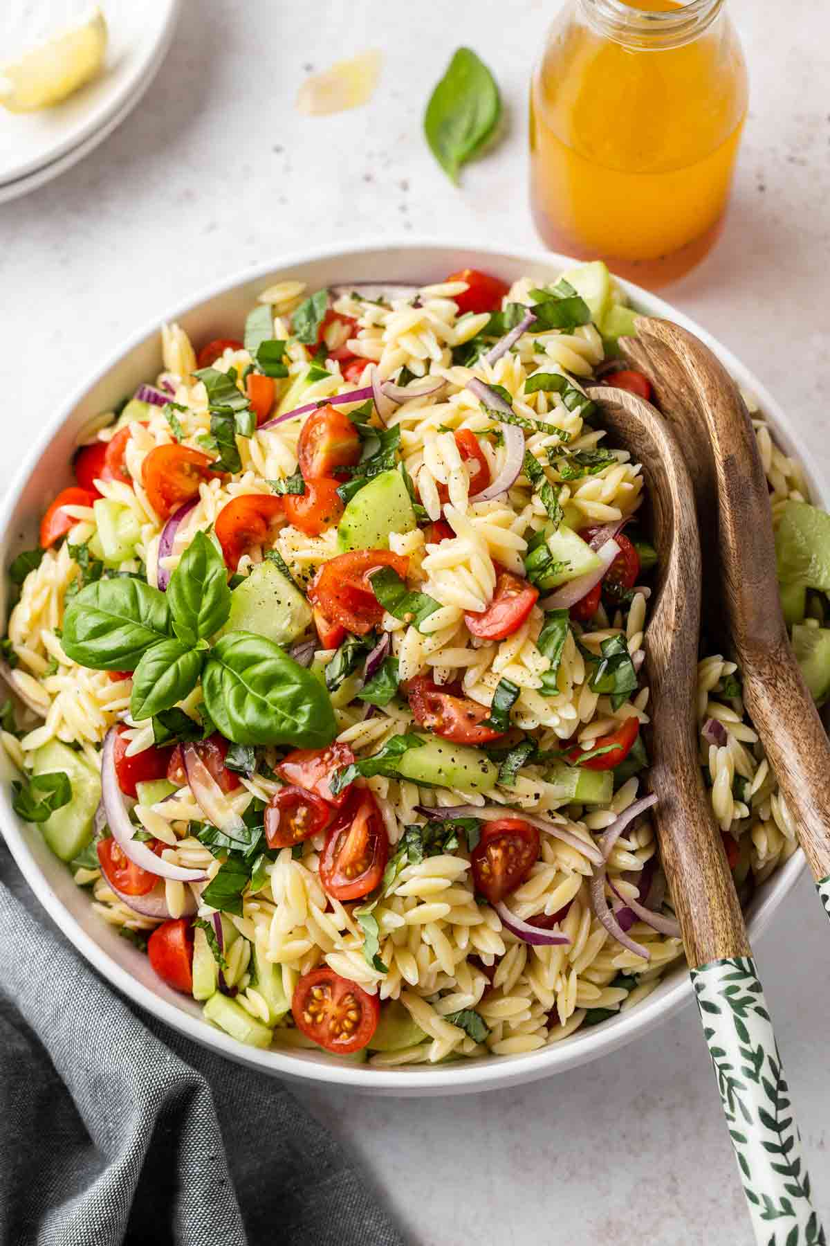 Mediterranean Cucumber Tomato Orzo Pasta Salad