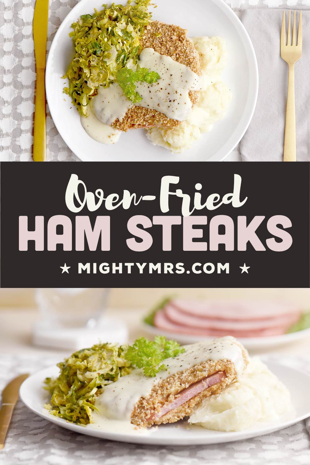 Oven-fried Ham Steaks