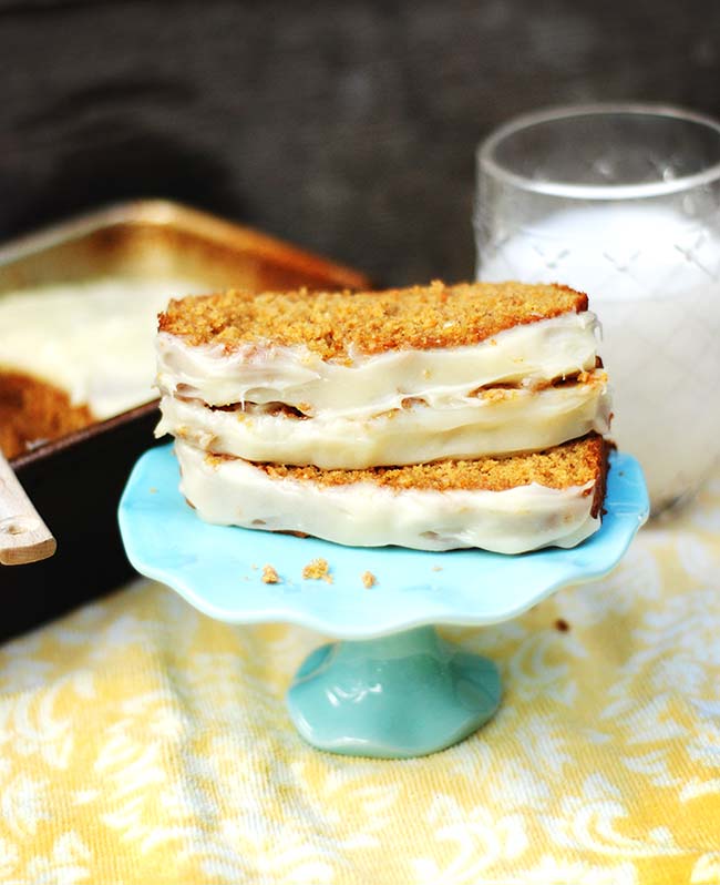 Peaches and Cream Carrot Bread with Cream Cheese Icing