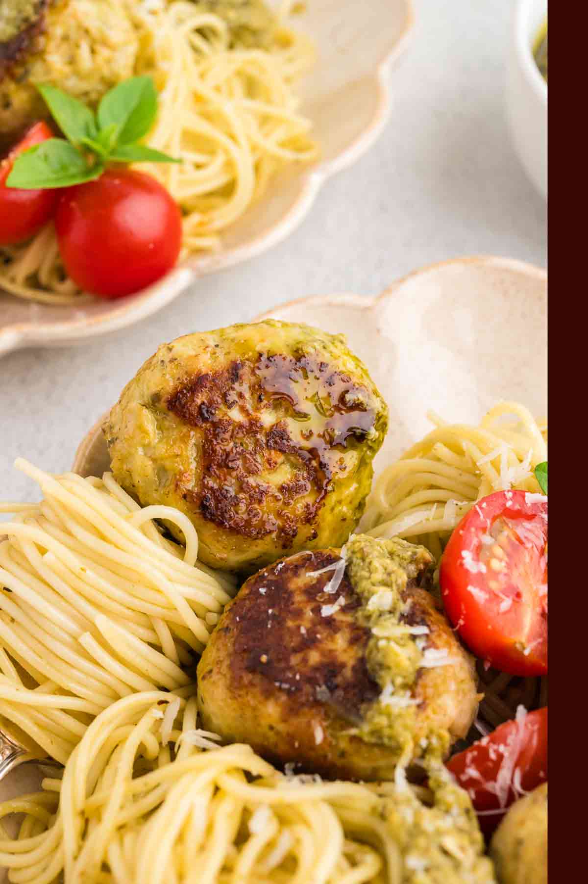 Ground Chicken Pesto Meatballs