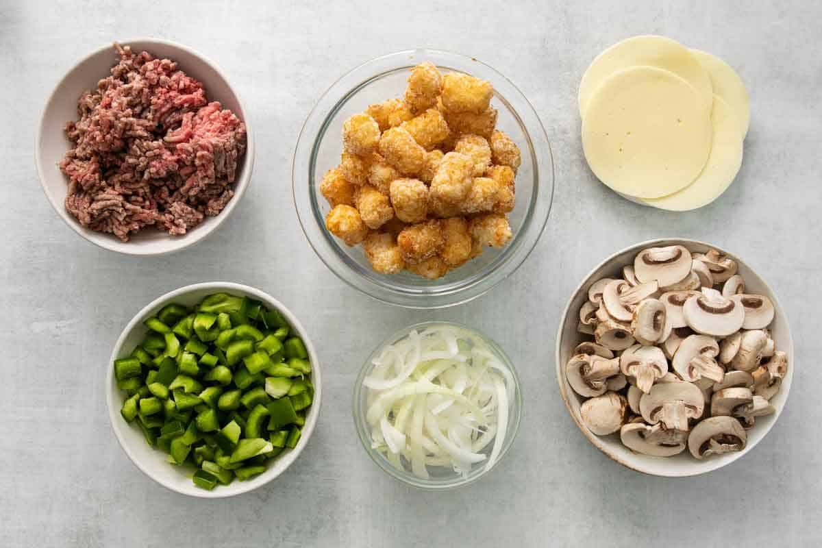 Ingredients for Philly Cheesesteak