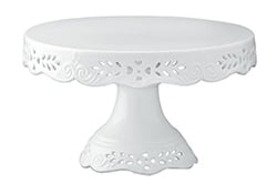 White Ceramic Cake Stand with Victorian details