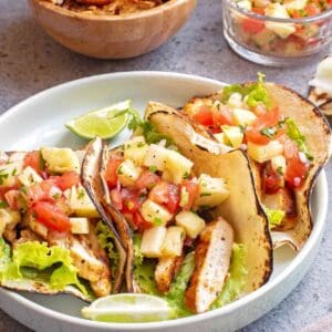Al Pastor Chicken Tacos with Pineapple Salsa