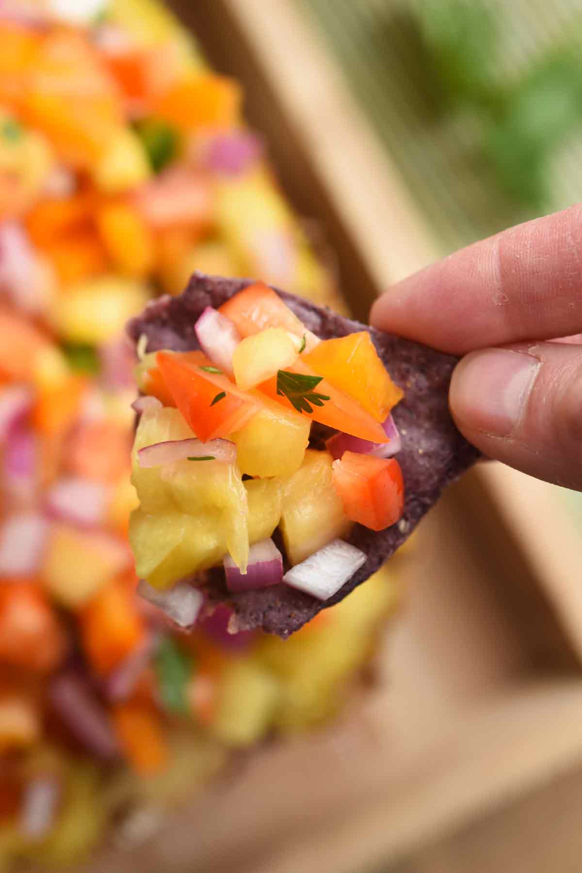 Pineapple Salsa Dip with Tortilla Chips