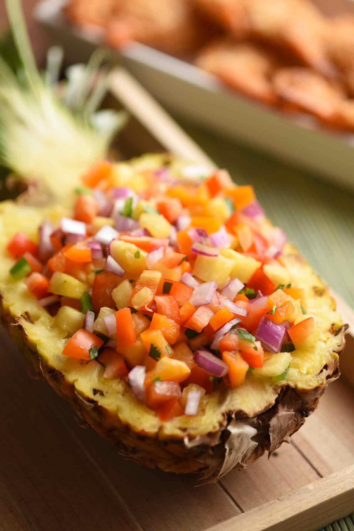 Pineapple Salsa Stuffed Pineapple
