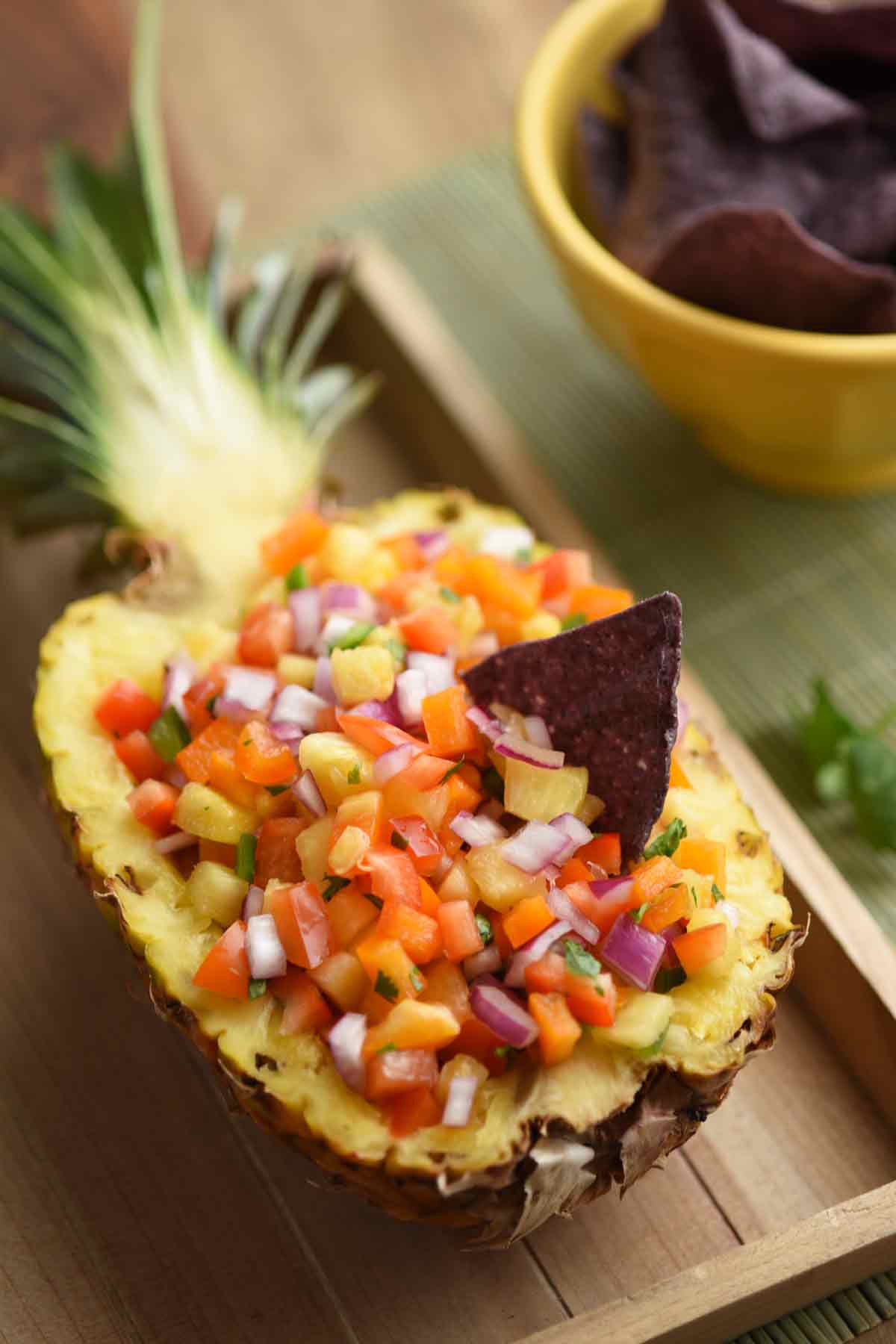 Pineapple Salsa with Blue Chips